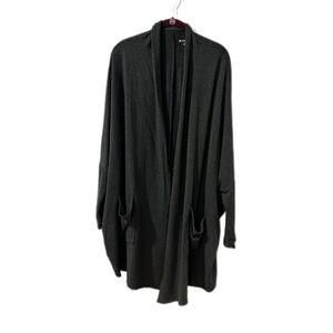 Beyond Yoga Batwing Sleeve Charcoal Open Front 3/4 Sleeve Drape Cardigan L/XL